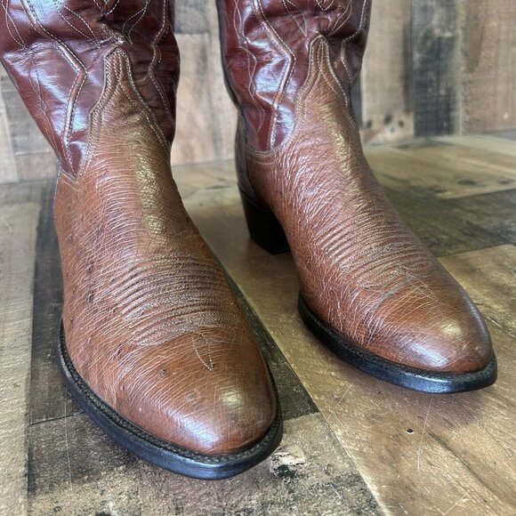 Lucchese Classics D0997 Vintage Smooth Quill Ostrich Cowboy Boots Mens 10.5 D - Picture 8 of 12
